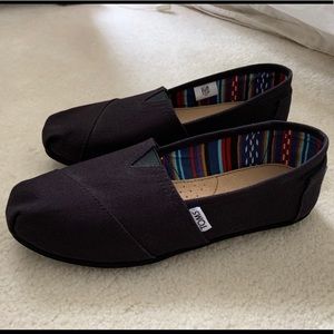 TOMS Black on Black Alpargata Slip-Ons